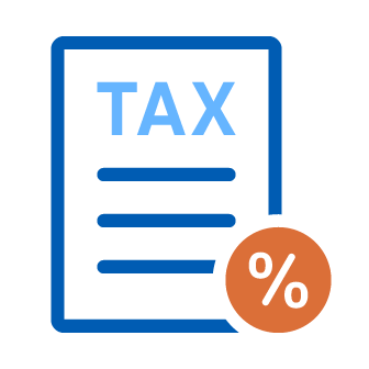 Icon representing a percentage of a tax bill